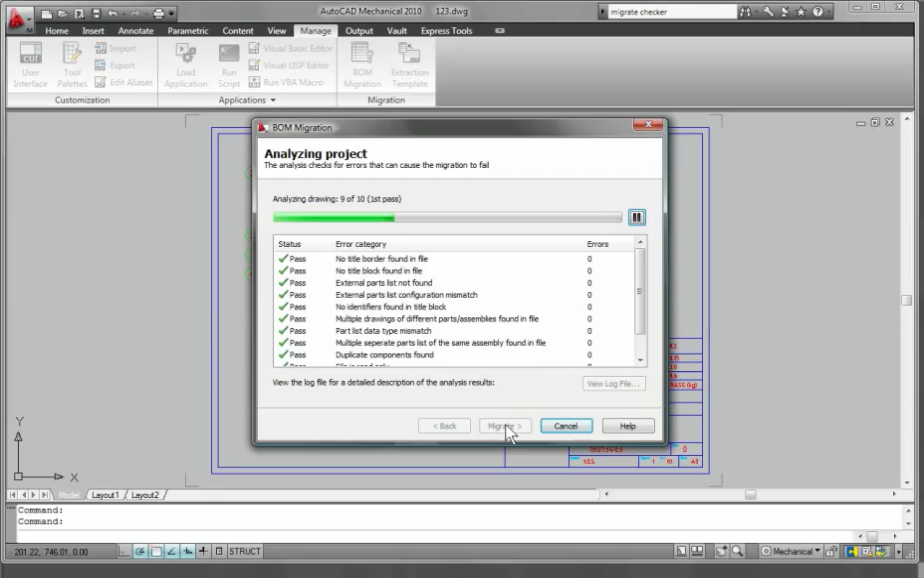 AutoCAD Mechanical - Di trú (migration) BOM