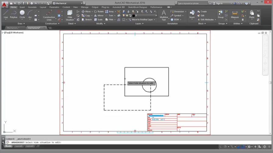 AutoCAD Mechanical - Các nét vẽ ẩn