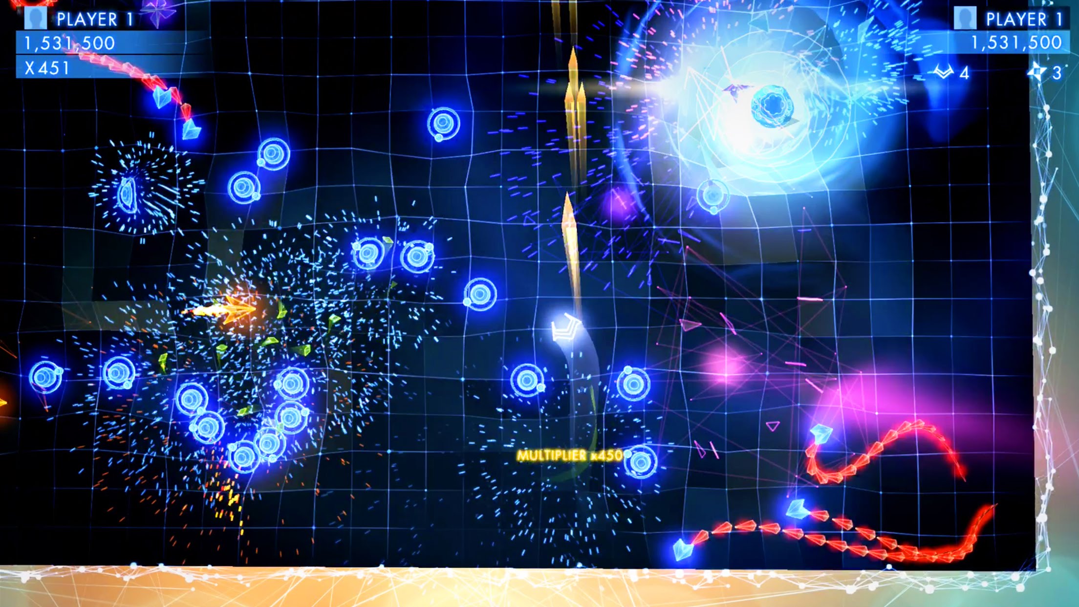 Geometry Wars 3: Dimensions Evolved update now live on iOS, Google Play and Amazon Appstore!