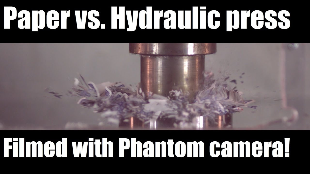 SUPER SLOW MOTION: Paper vs. Hydraulic press