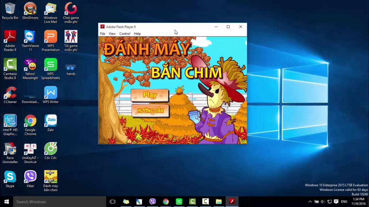 Cài game Đánh máy bắn chim để tập gõ 10 ngón 