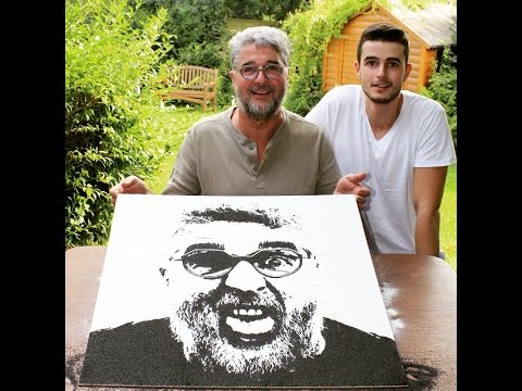 amazing sand and gold painting art work by Young Artist Tim Bengel