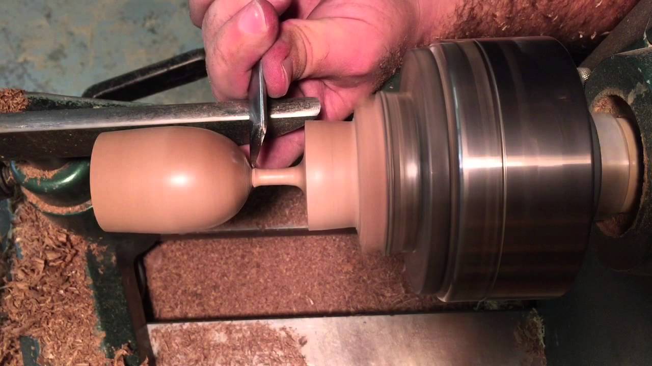Making a small goblet from a saved piece of wood. Woodturning (raw)