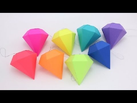 Hướng dân cách gấp viên kim cương bằng giấy cực đẹp