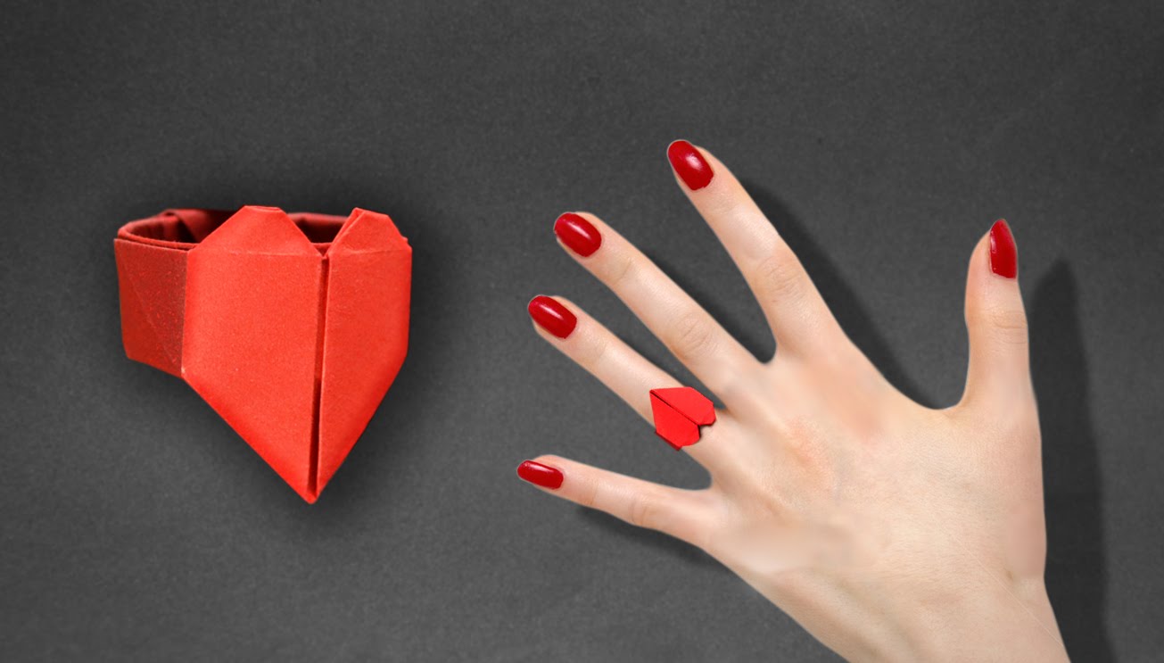 Origami: Heart Ring. - Instructions in English (BR)