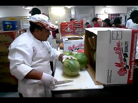 Amazing cutting. Watermelon high speed.
