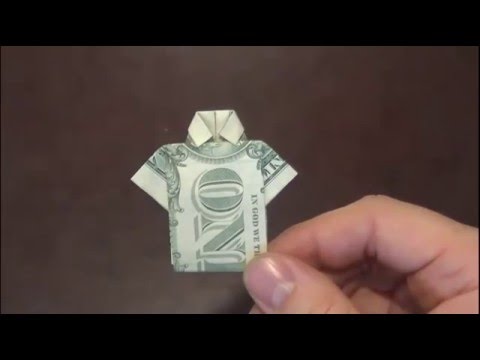 Cách xếp áo sơ mi bằng tiền
