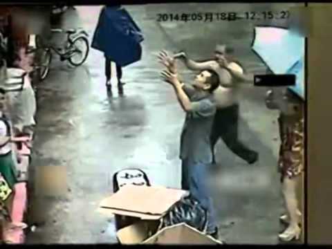 Man catches boy falling from window ledge