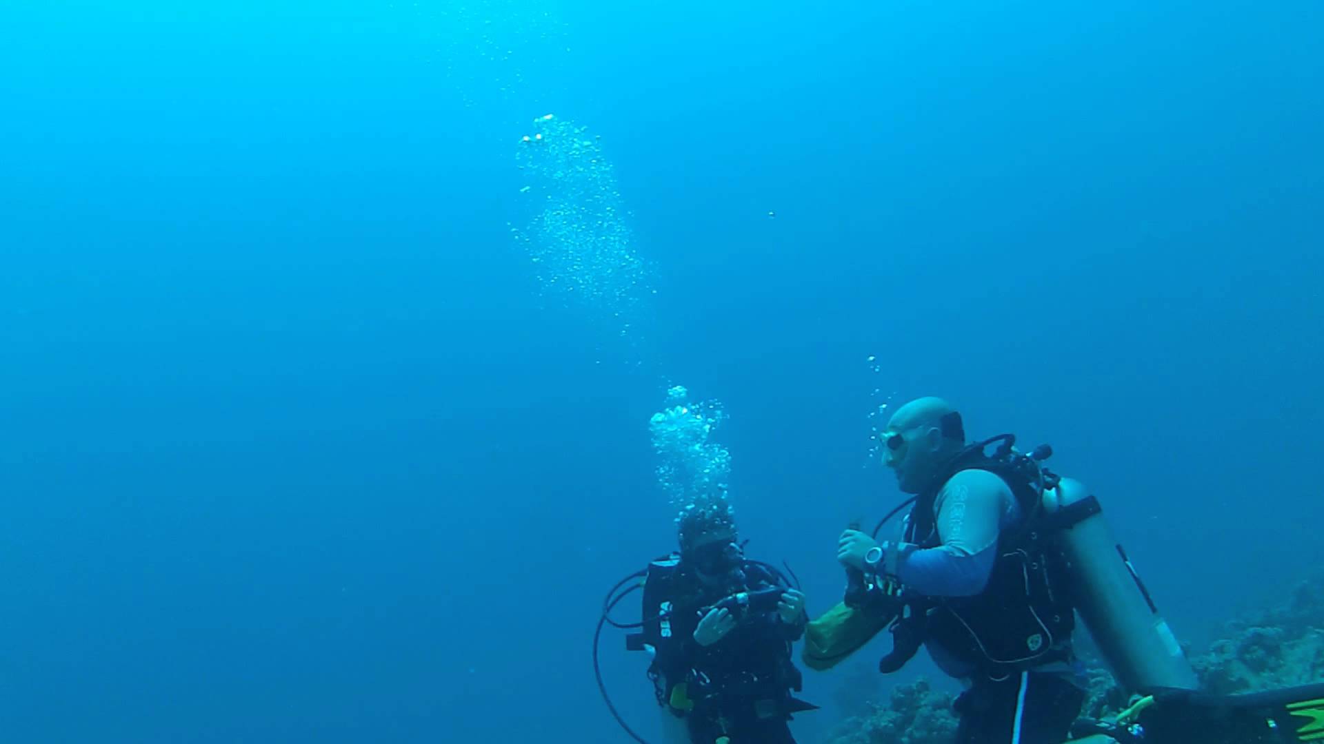 Drinking coca cola 20m underwater