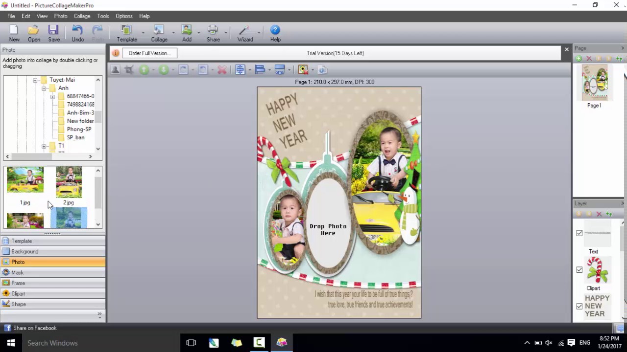 Cách tạo thiệp năm mới bằng Picture Collage Maker
