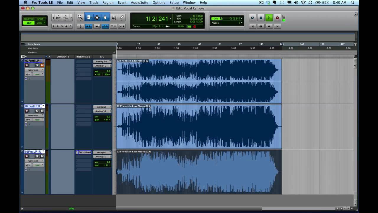 Cách tách lời bài hát lấy beat sử dụng phần mềm Pro Tools