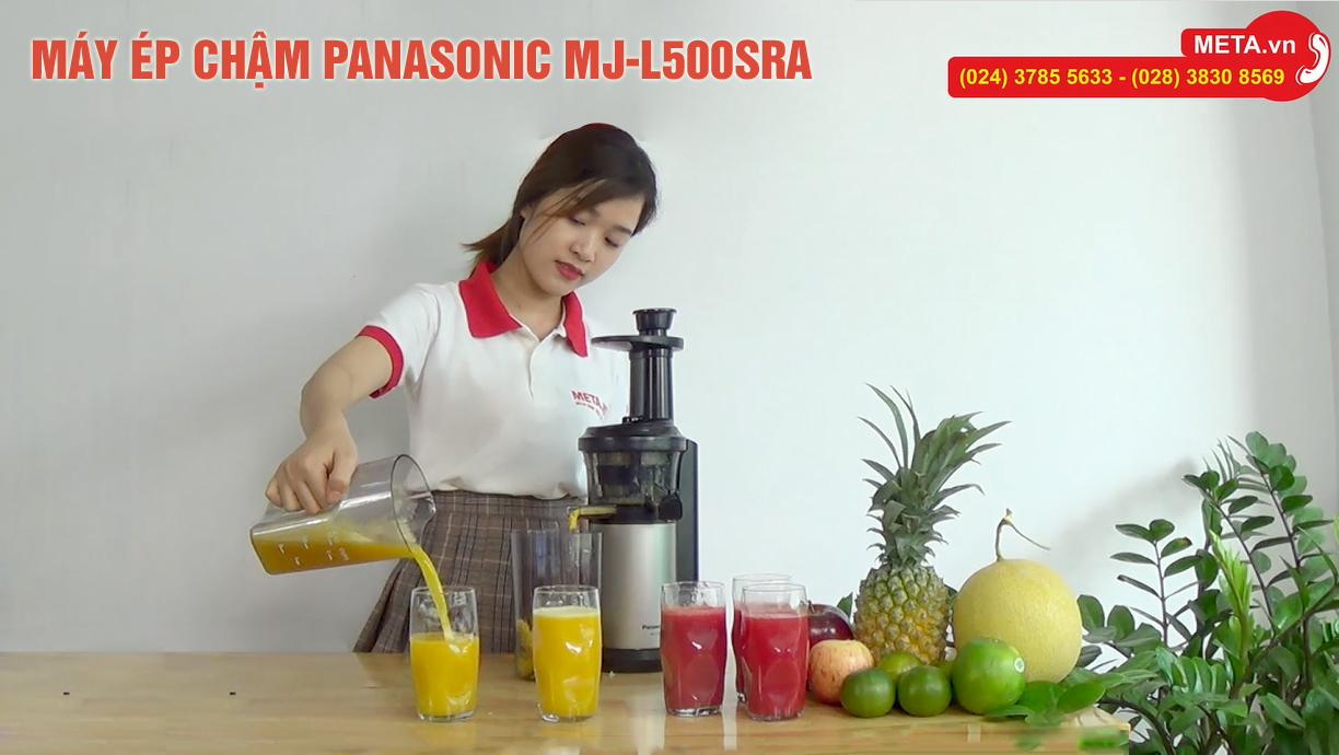 Test máy ép chậm Panasonic MJ-L500SRA - Ép hoa quả, rau củ ngon hơn