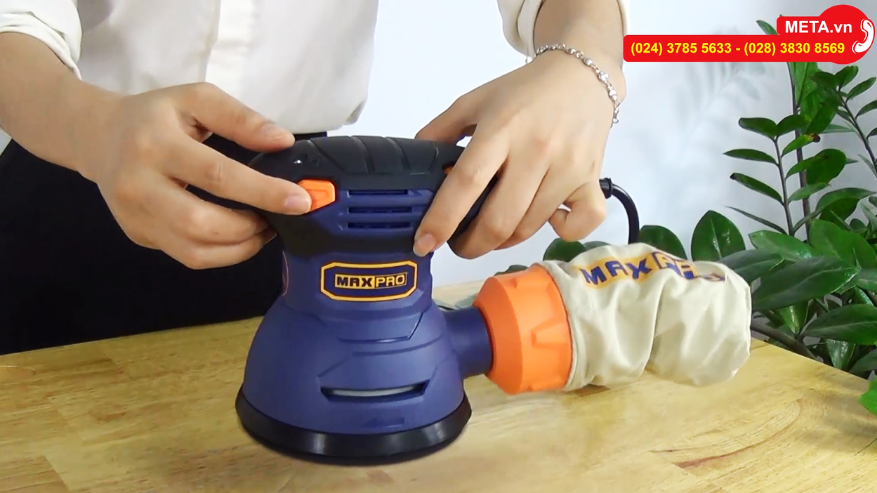 Máy chà nhám gỗ cầm tay Maxpro MPRS300V, công suất 300W, tốc độ 12.000 vòng/phút