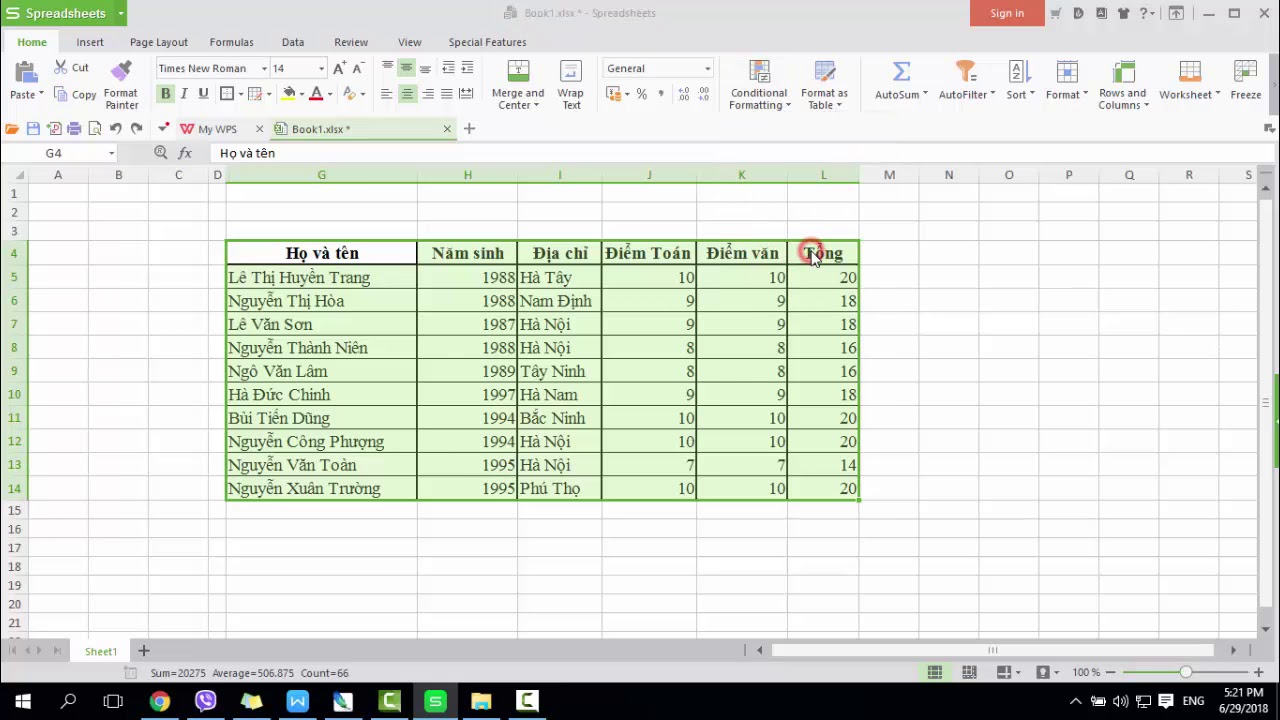 Hướng dẫn tô màu cột xen kẽ trong Excel