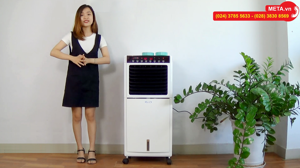 Máy làm mát không khí Kachi ESC12 20PC kèm 2 gel đá, hạ nhiệt độ nhanh trong ngày nóng