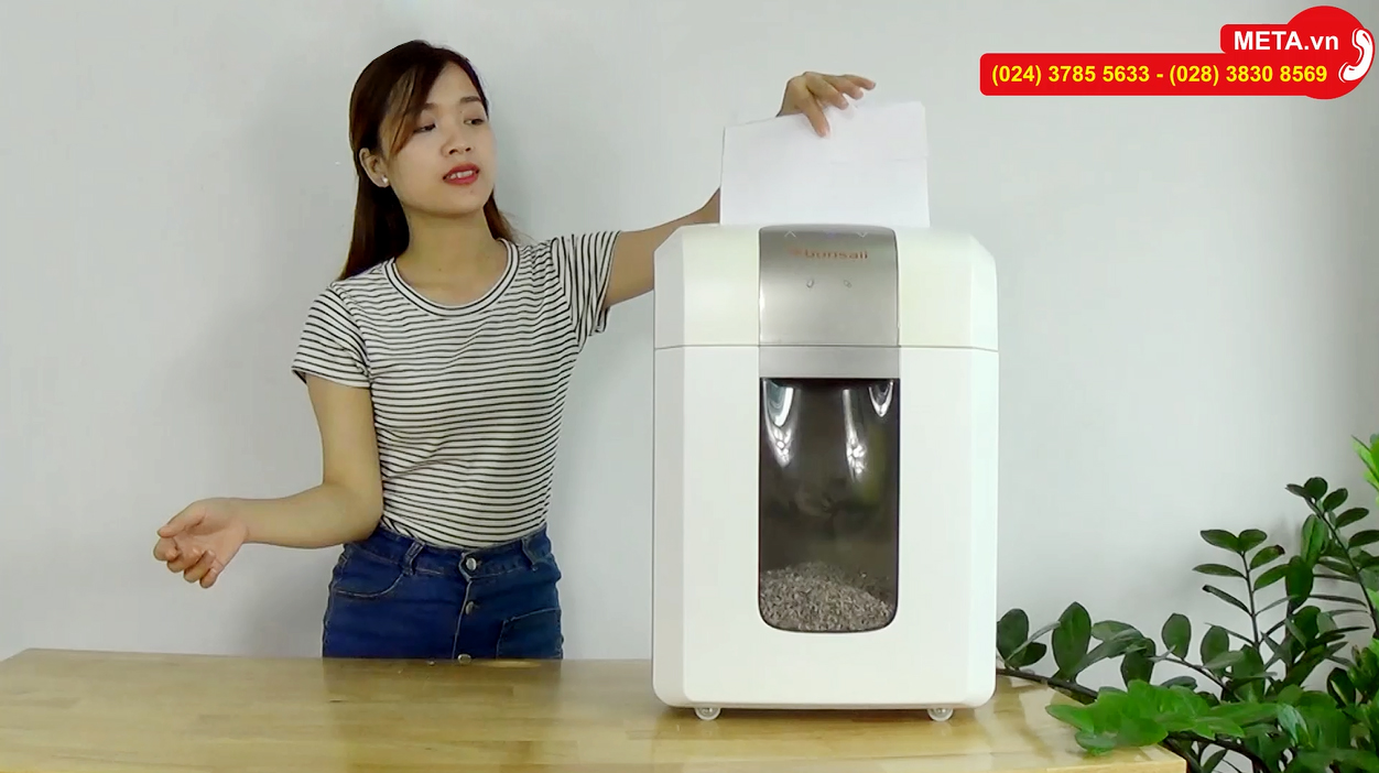 Máy hủy tài liệu Bonsaii 4S16 - Hủy giấy siêu vụn, hủy đĩa CD, thẻ tín dụng
