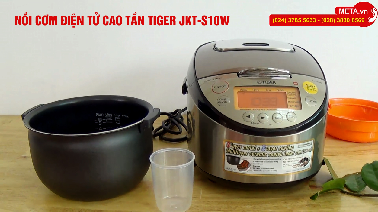Nồi cơm điện tử cao tần Tiger JKT-S10W - Nấu cơm ngon nhất, hàng chính hãng Made in Japan
