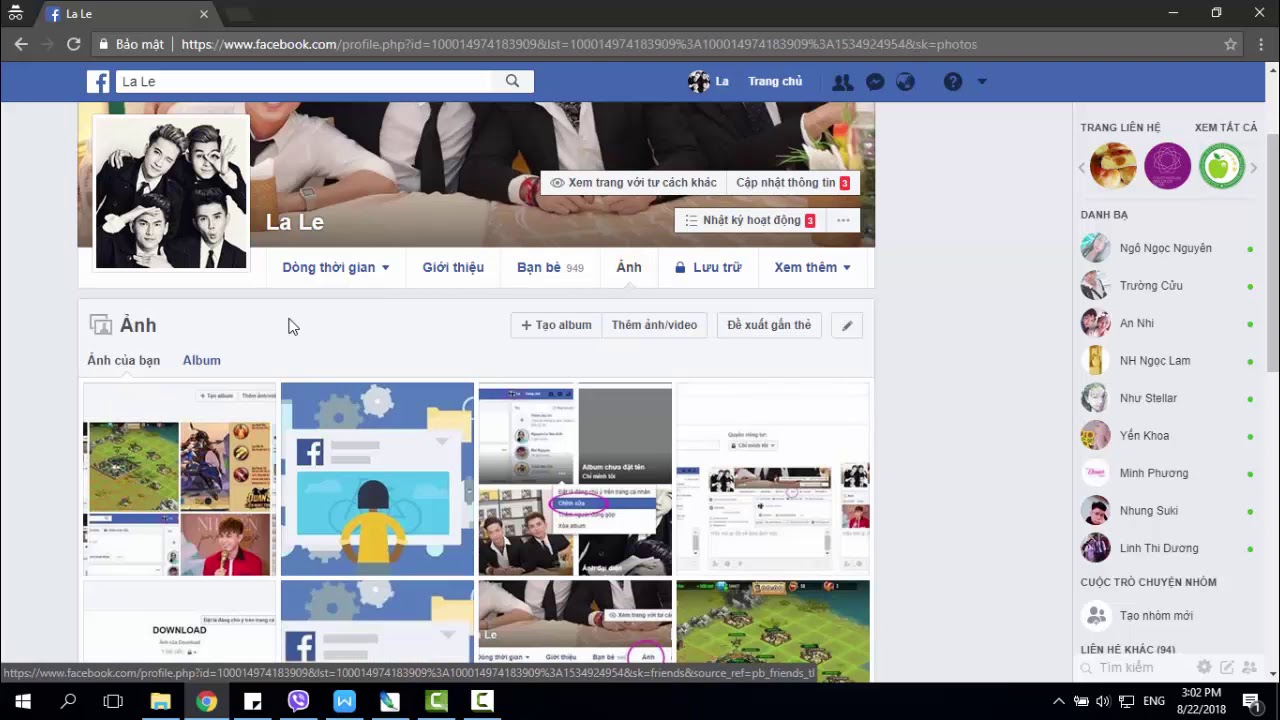 Cách đổi tên Album ảnh Facebook