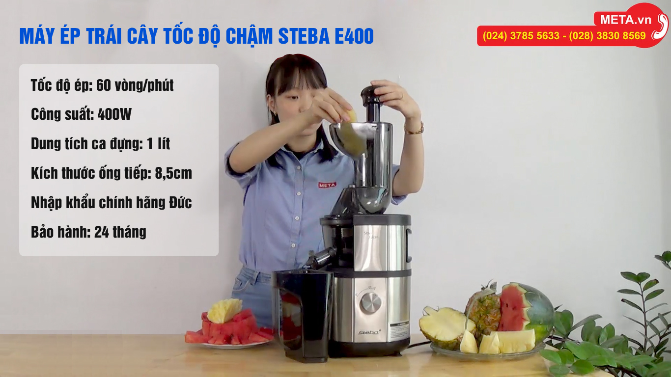 Review máy ép trái cây tốc độ chậm Steba E400 nhập khẩu từ Đức, giá tốt nhất
