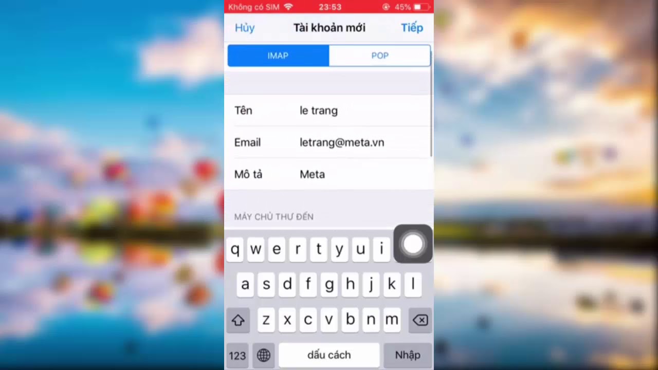 Cách đăng nhập mail công ty trên iPhone