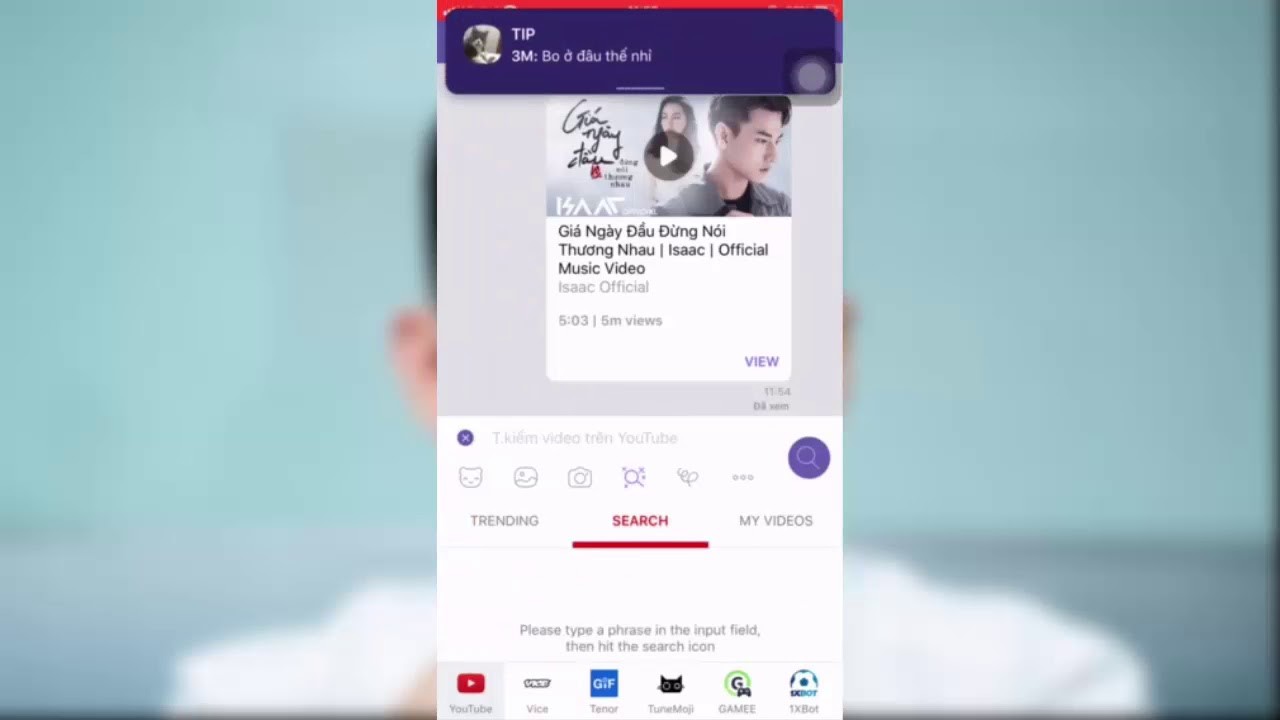 Cách tìm kiếm video YouTube trực tiếp trên Viber