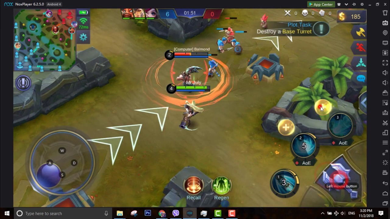 Cách chơi Mobile Legends: Bang Bang bằng bàn phím