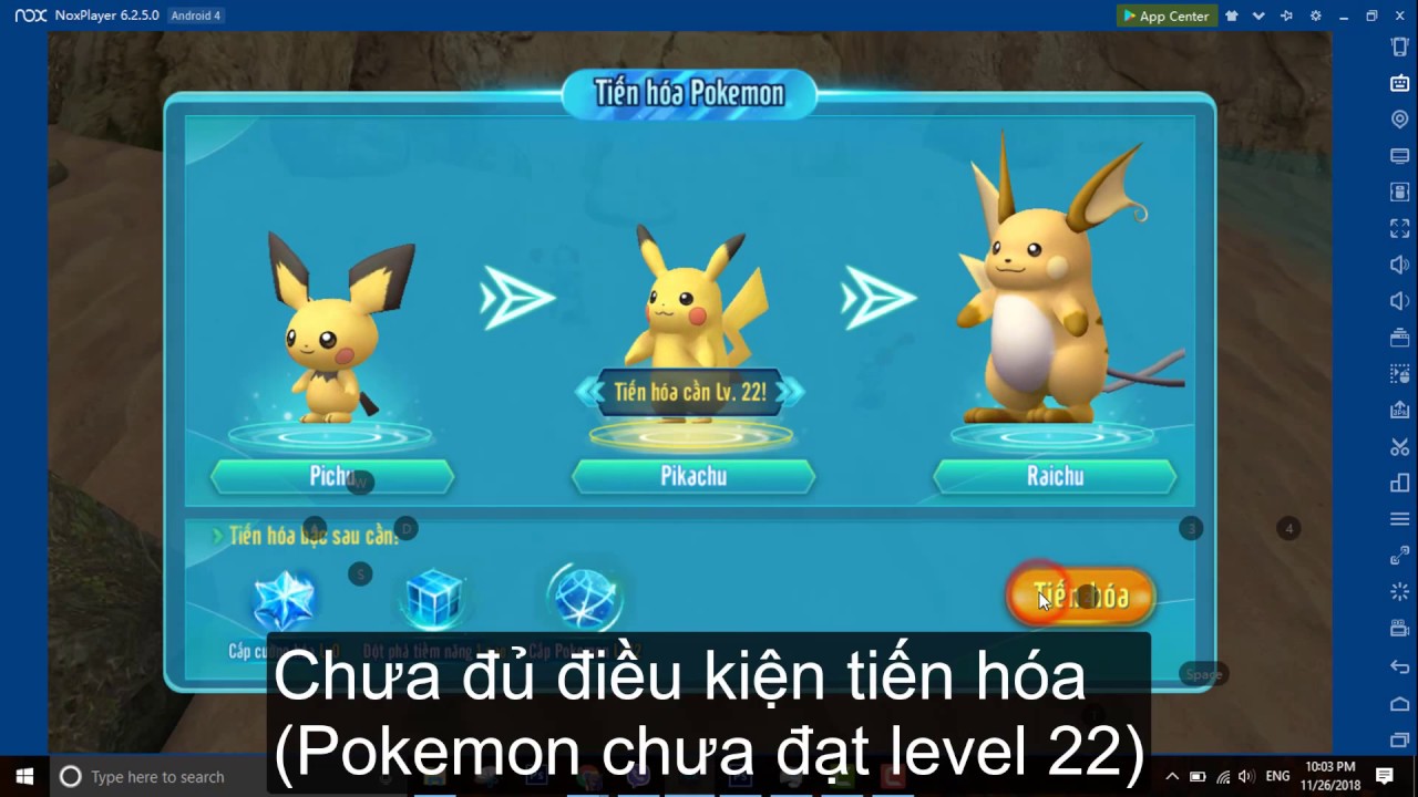 Cách tiến hóa Pokemon trong Làng Quái Thú