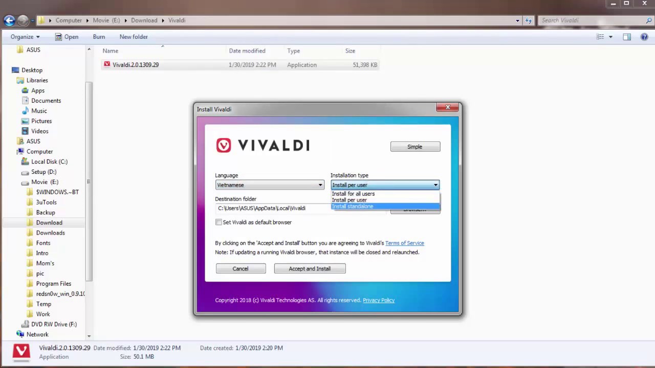 Hướng dẫn cài đặt Vivaldi trên máy tính