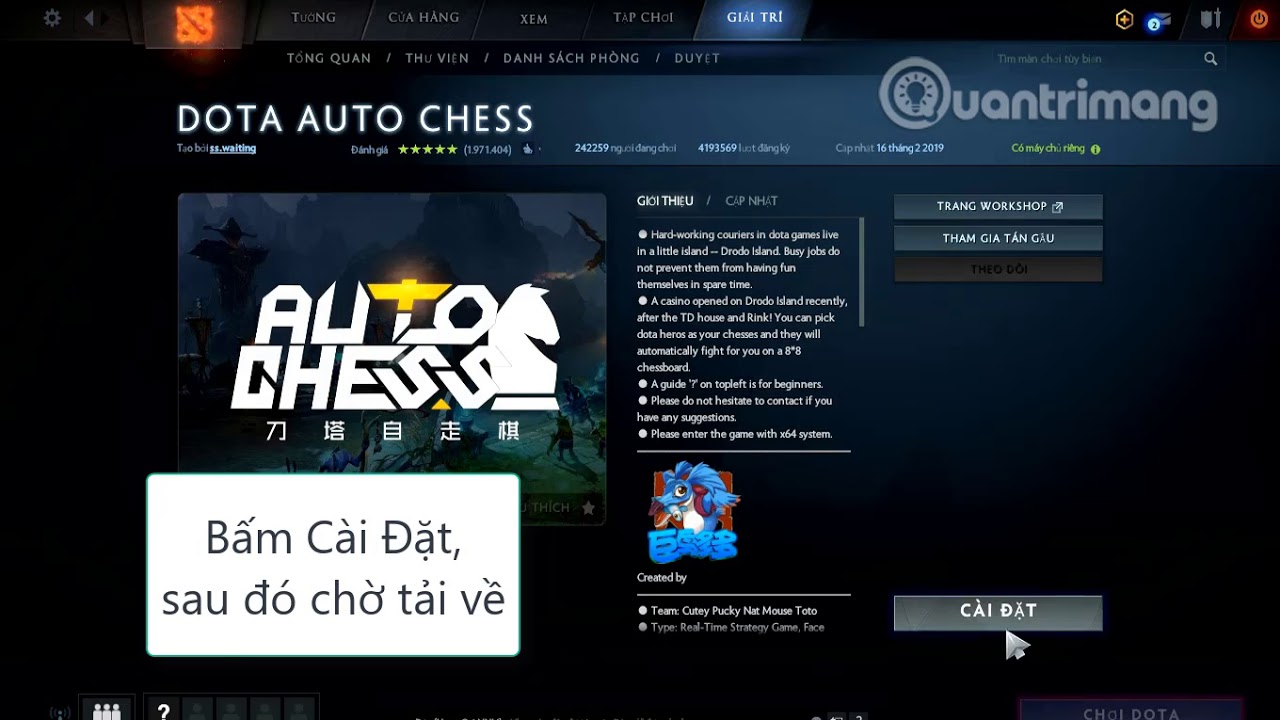 Cách tải và cài đặt Dota Auto Chess trên máy tính