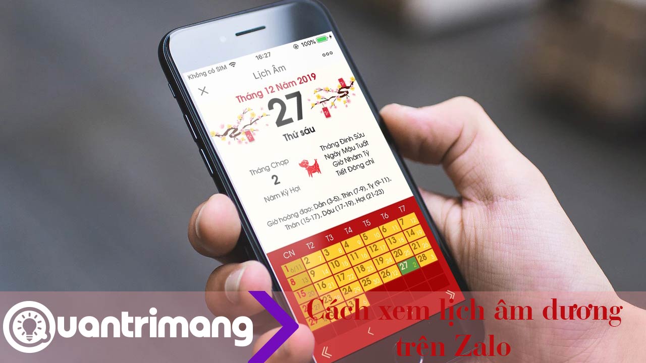 Cách xem lịch âm dương trên Zalo