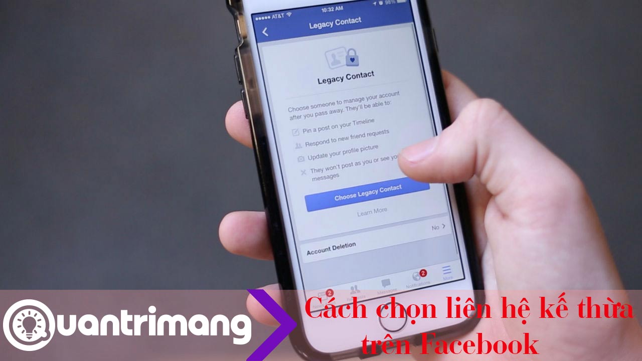 Cách chọn người kế thừa Facebook trên điện thoại