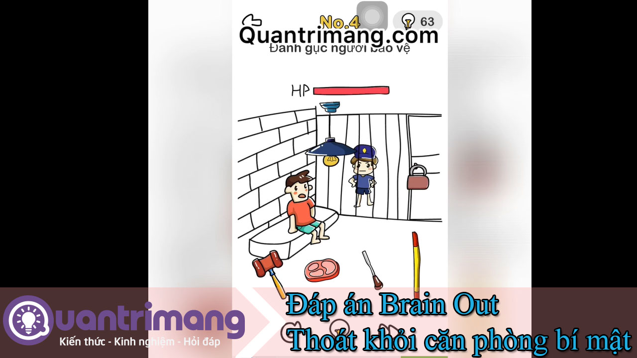 Đáp án Brain Out Thoát khỏi căn phòng bí mật