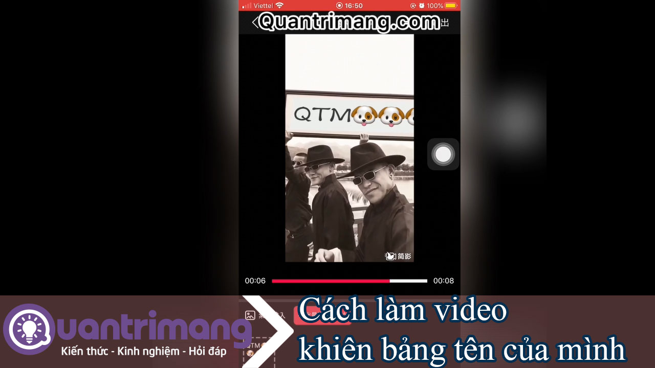 Cách làm video khiêng bảng tên của mình