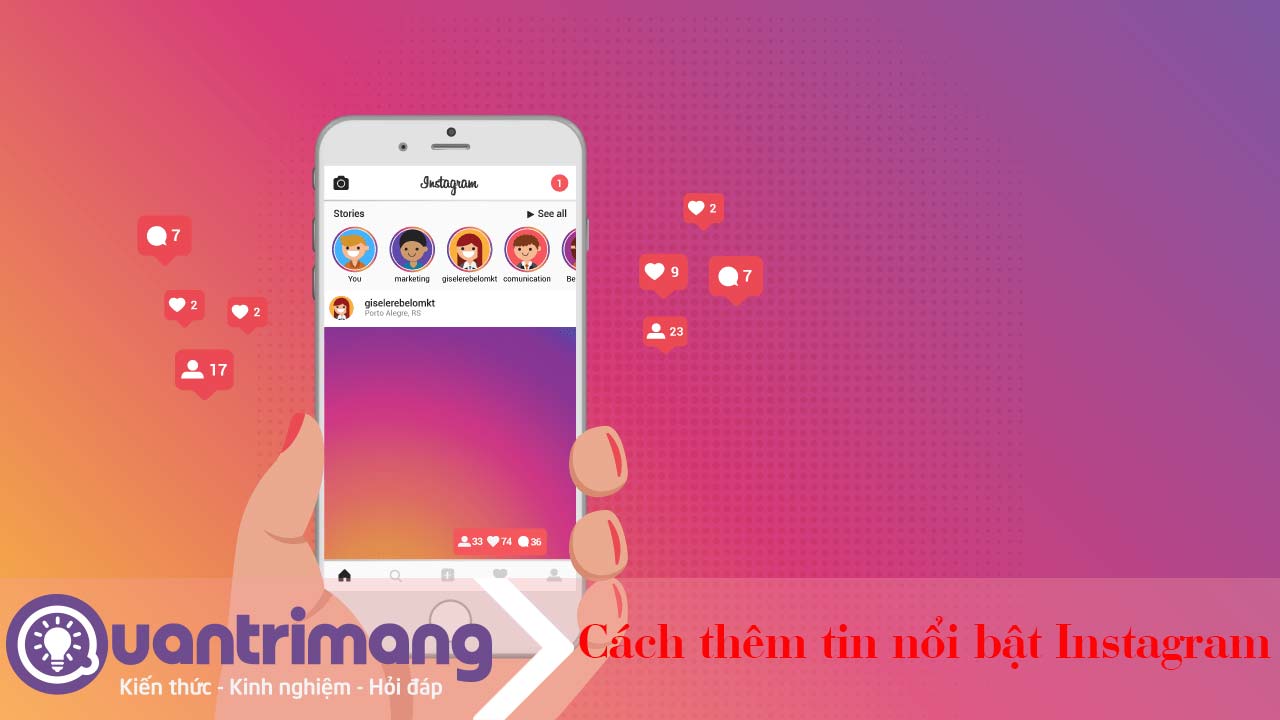 Cách thêm tin nổi bật Instagram