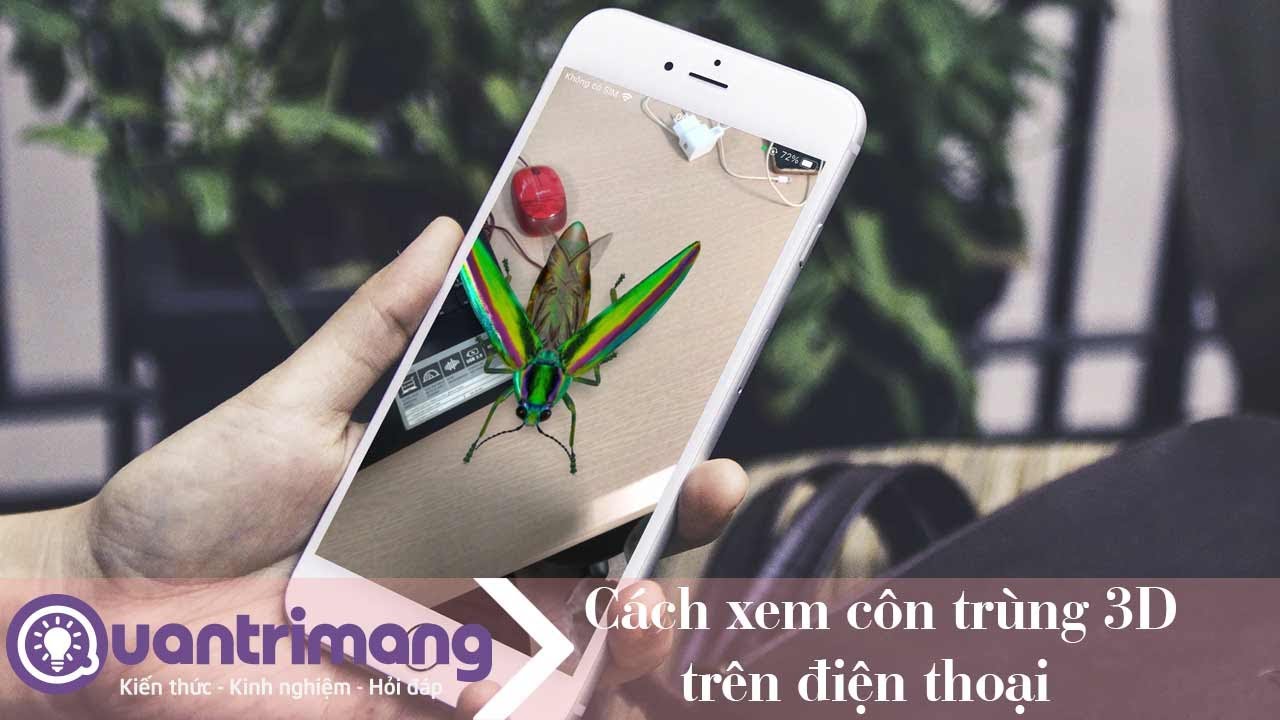 Cách xem côn trùng 3D trên điện thoại
