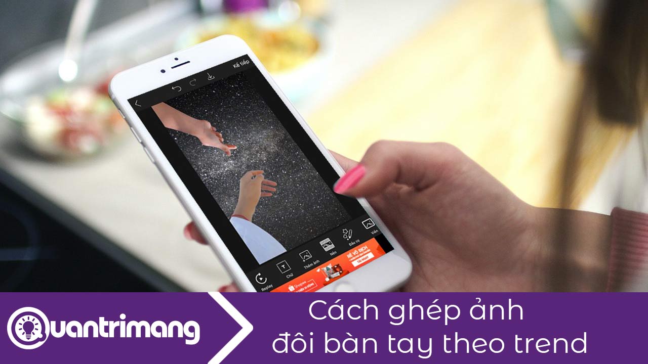 Cách ghép ảnh đôi bàn tay trên PicsArt