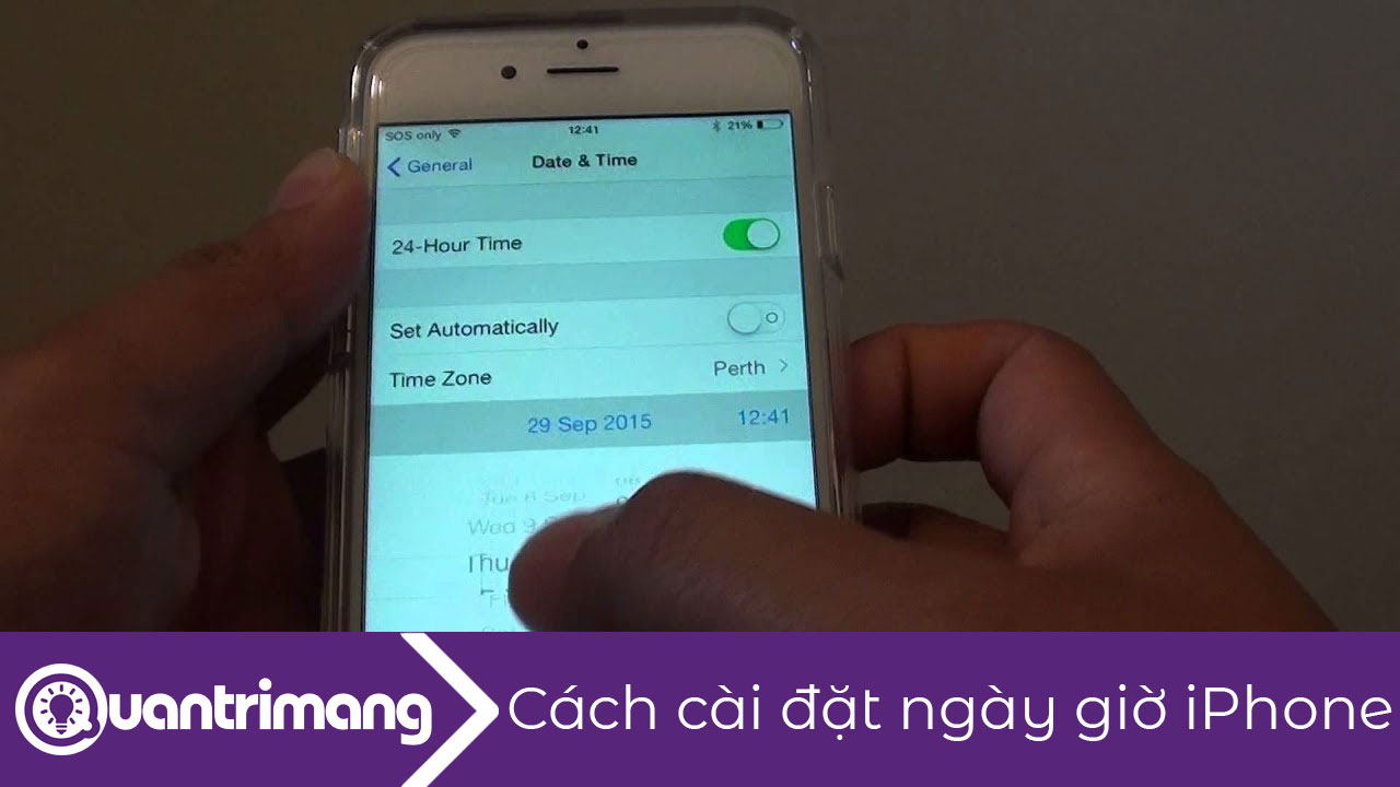 Cách cài đặt ngày giờ trên iPhone