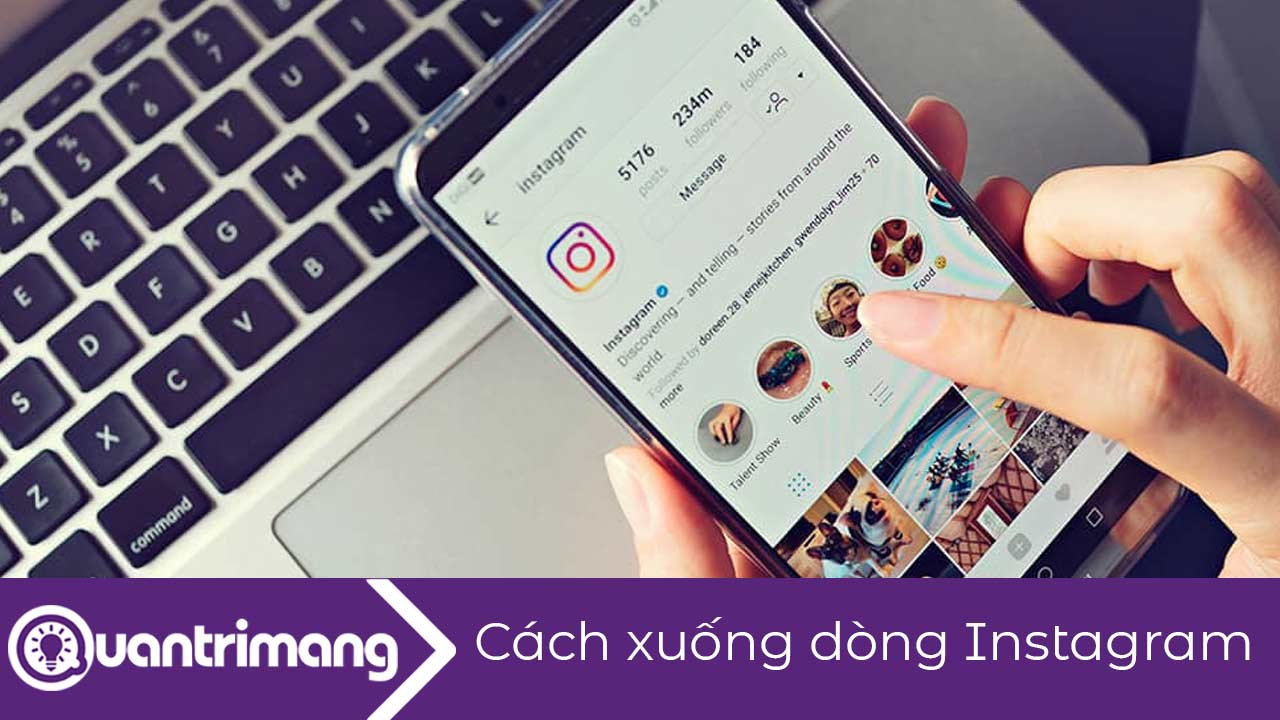 Cách xuống dòng viết caption Instagram
