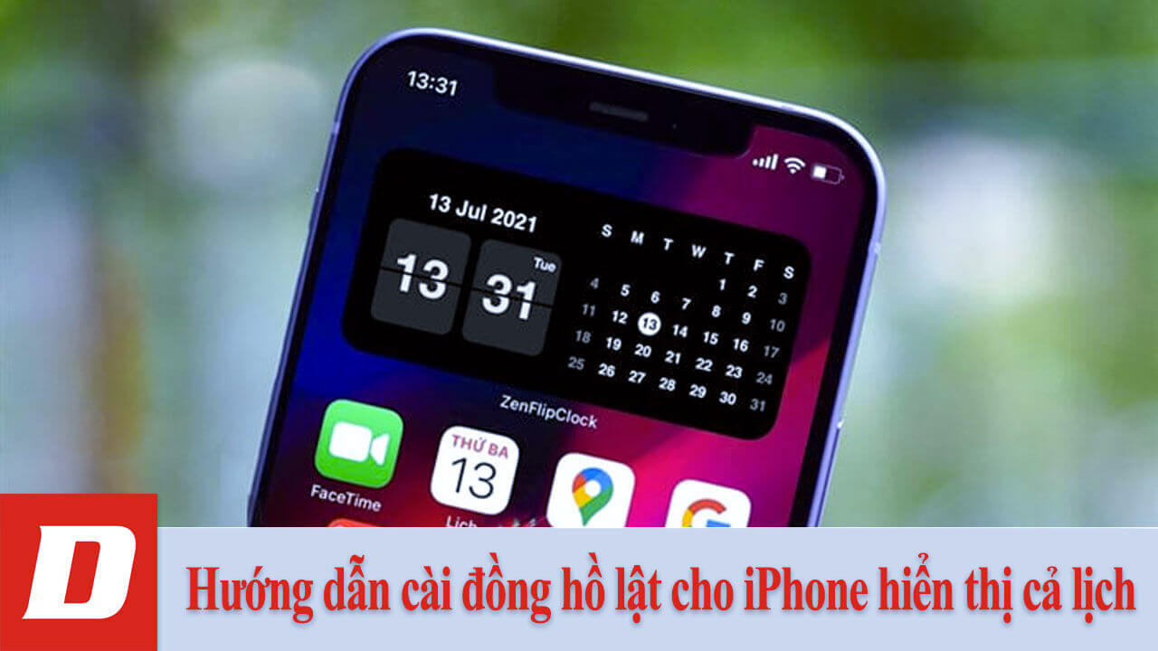 Hướng dẫn cài đồng hồ lật cho iPhone hiển thị cả lịch