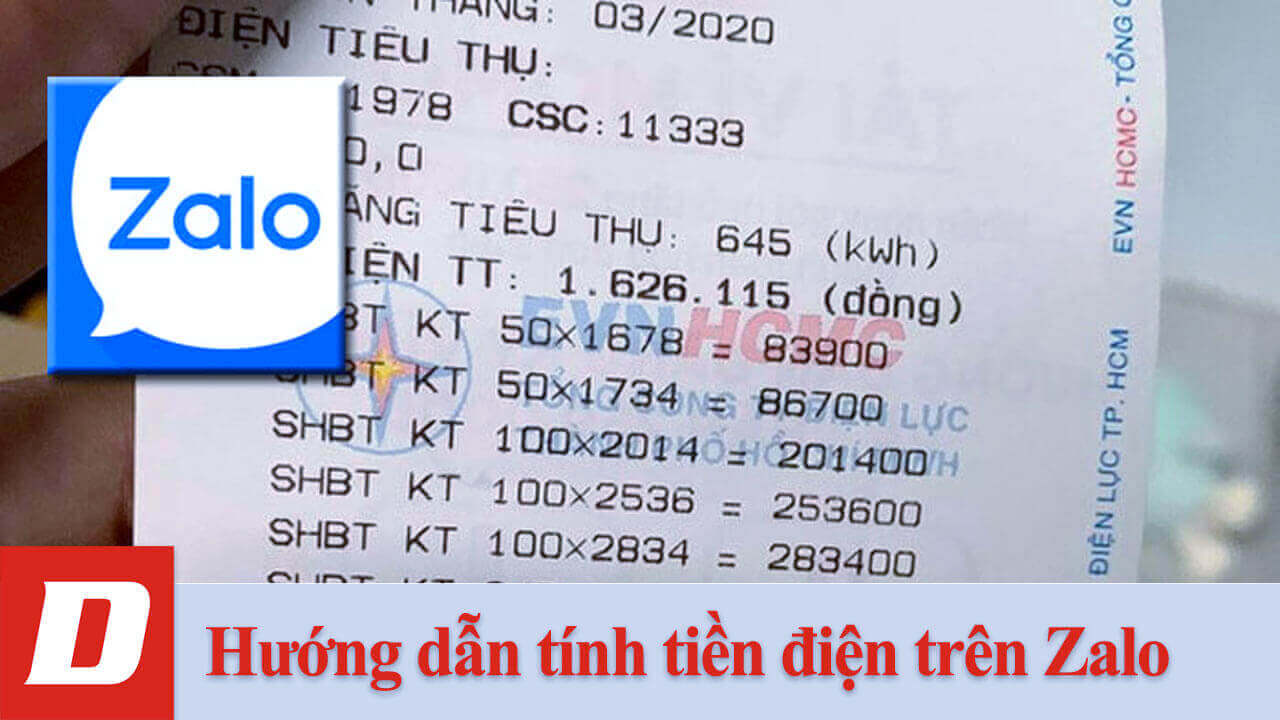 Hướng dẫn tính tiền điện trên Zalo
