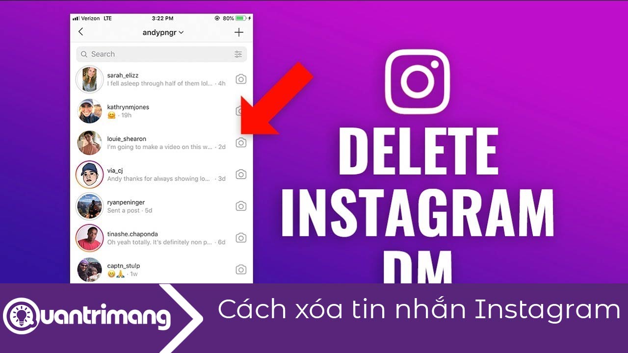 Cách xóa tin nhắn trên Instagram