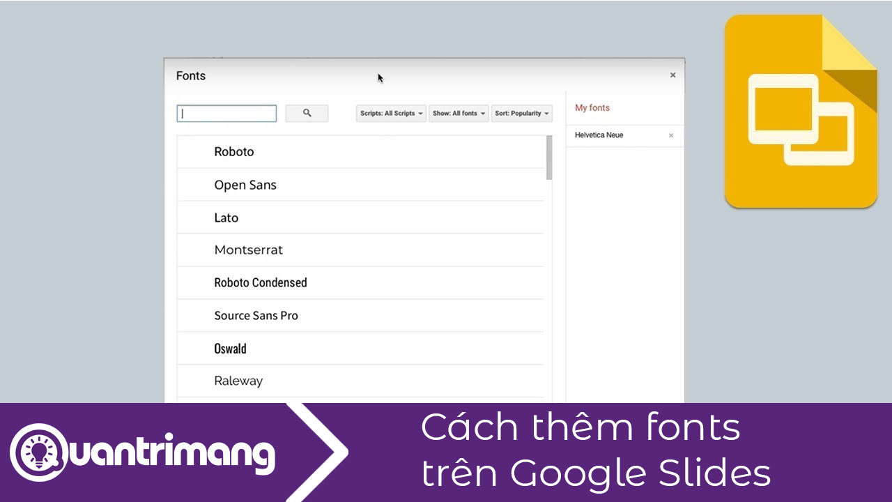 Cách cài thêm font chữ trên Google Slides