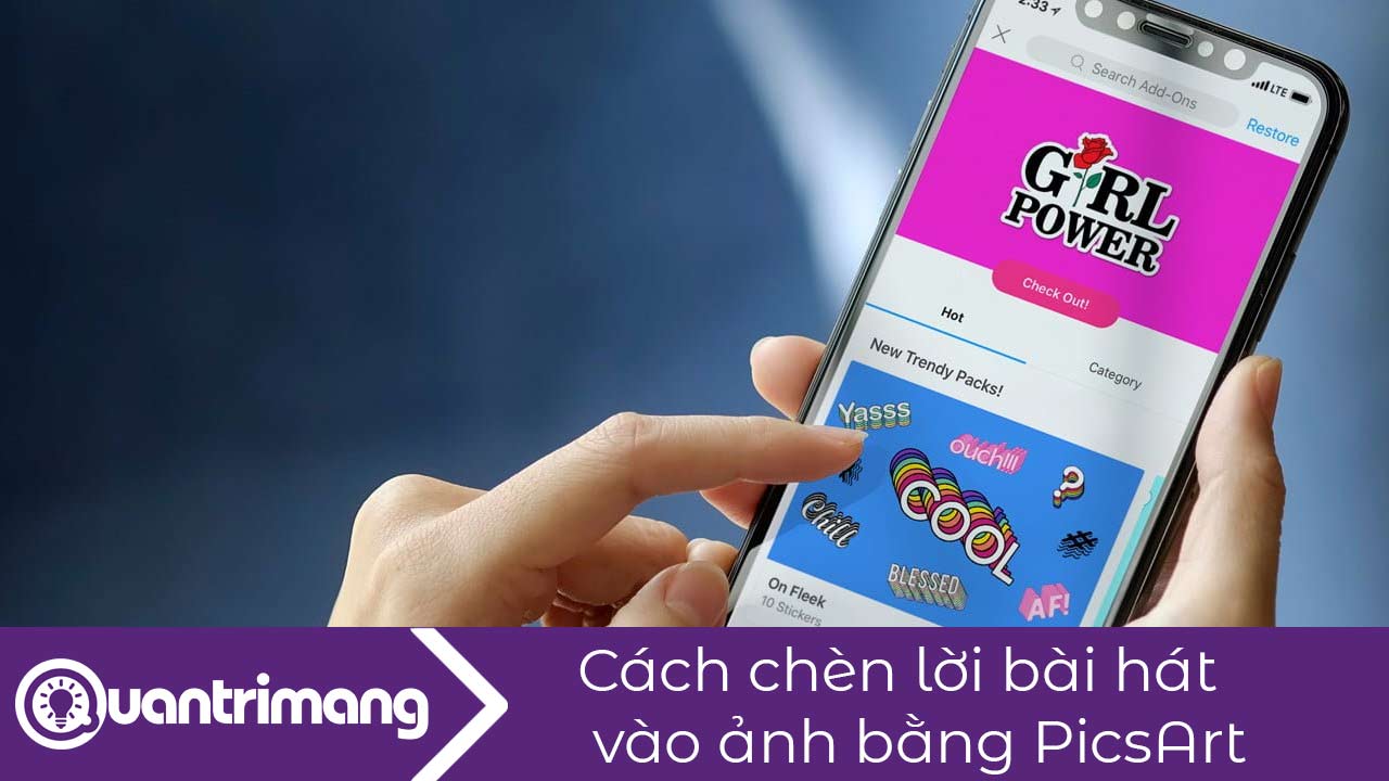 Cách chèn lời bài hát vào ảnh bằng PicsArt