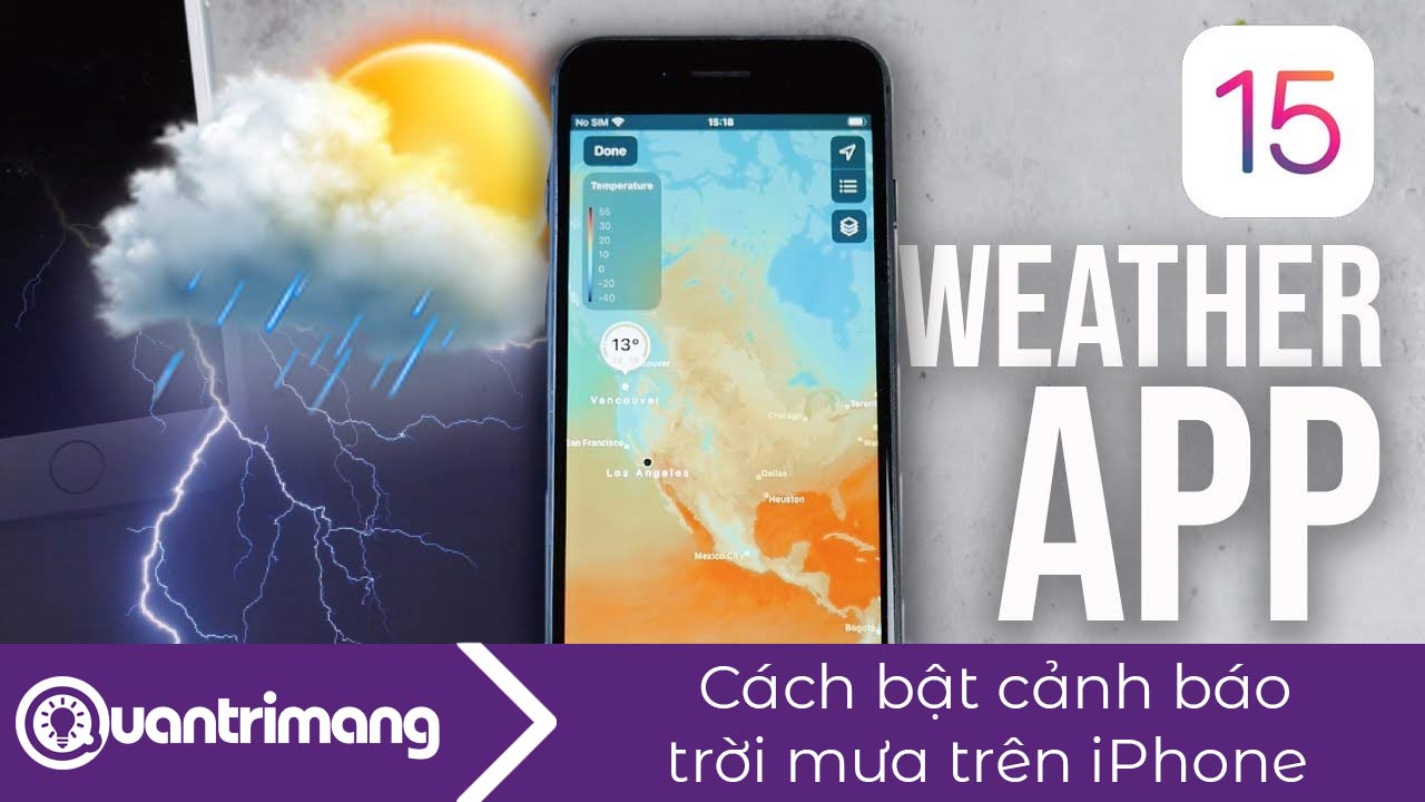 Cách bật cảnh báo trời mưa trên iPhone
