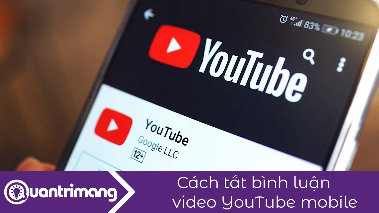 Cách tắt bình luận video YouTube trên điện thoại