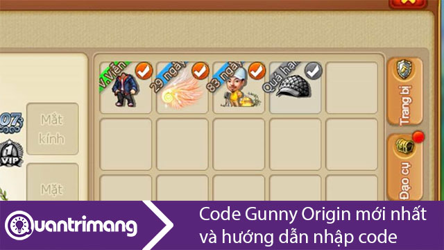 Code Gunny Origin mới nhất và cách nhập code