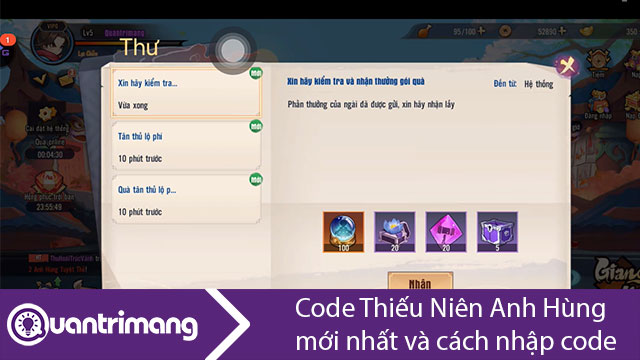 Code Thiếu Niên Anh Hùng mới nhất và cách nhập code