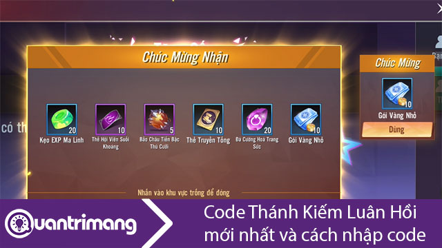 Code Thánh Kiếm Luân Hồi mới nhất và cách nhập code