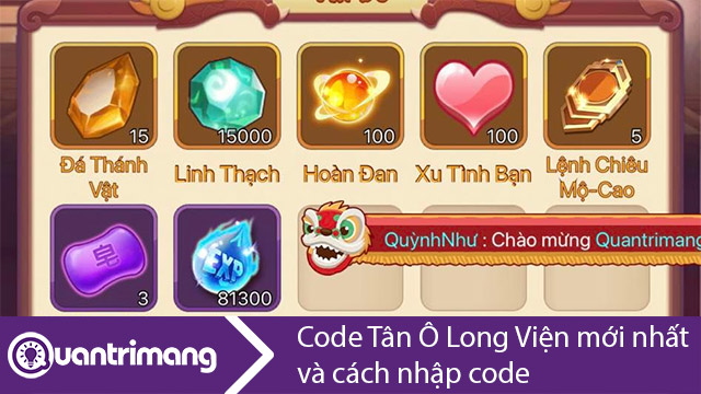 Code Tân Ô Long Viện mới nhất và cách nhập code