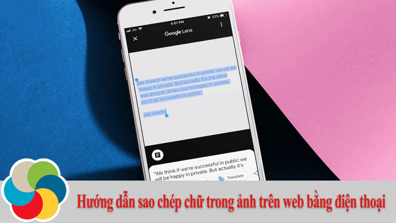 Hướng dẫn sao chép chữ trong ảnh trên web bằng điện thoại